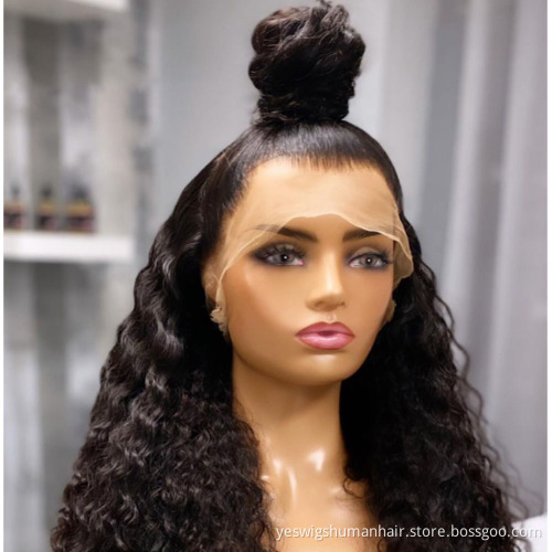 Yeswigs Full Hd Transparent Lace Frontal Wig Raw Brazilian 100% Virgin Kinky Curly Human Hair Natural Lace Front Wig Human Hair